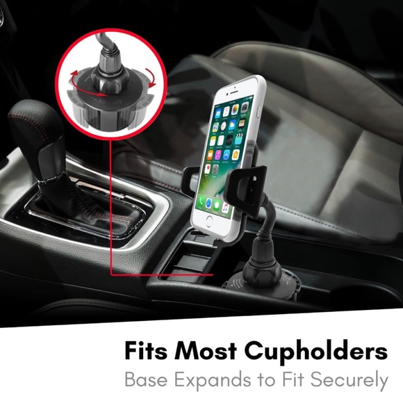 Macally Car Cup Holder Phone Mount Compatible with All iPhone Android Smartphone - Picture 2 of 6